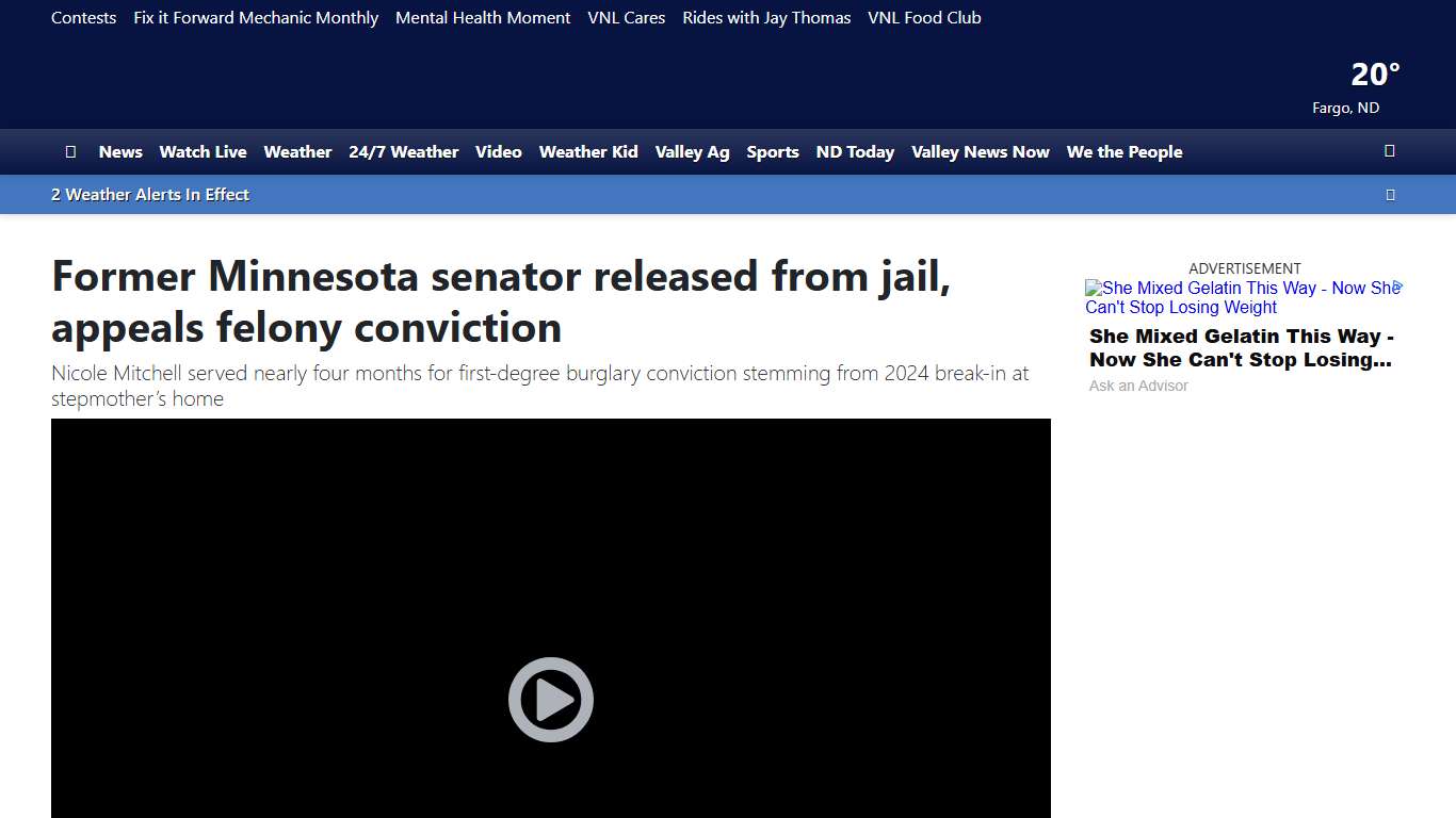 Former Minnesota senator released from jail, appeals felony conviction