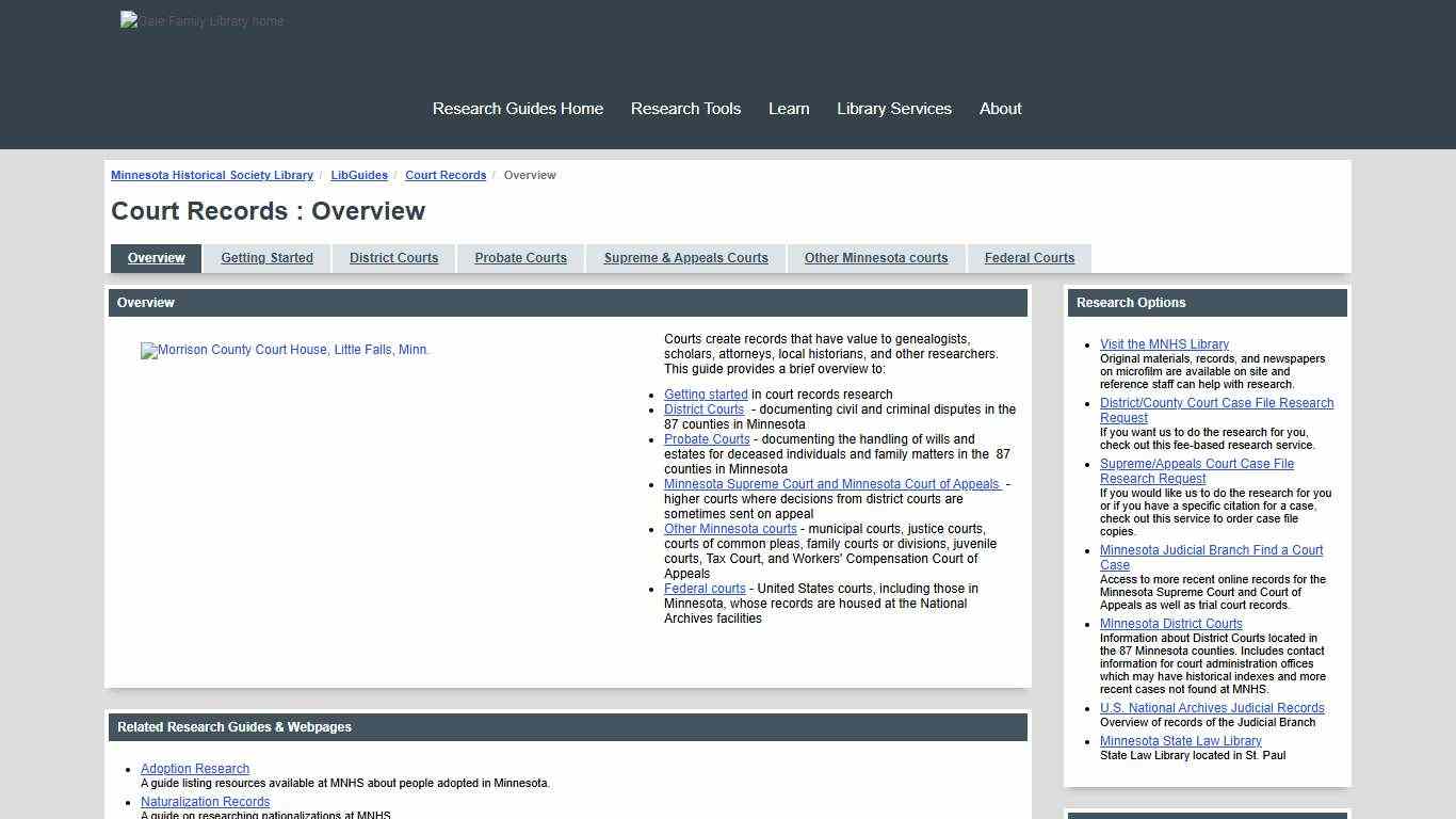 Overview - Court Records - LibGuides at Minnesota Historical Society Library